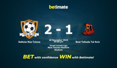 Sektzia Nes Tziona vs Bnei Yehuda Tel Aviv Prognóstico, Odds e Dicas de Apostas 28/11/2023