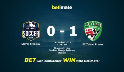 Slavoj Trebisov vs FC Tatran Presov Prognóstico, Odds e Dicas de Apostas 14/10/2023