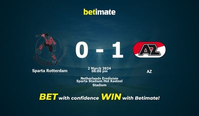 Sparta Rotterdam x AZ Prognóstico, Odds e Dicas de Apostas 03/02/2024