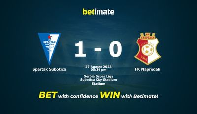 Spartak Subotica vs FK Napredak Prognóstico, Odds e Dicas de Apostas 27/08/2023