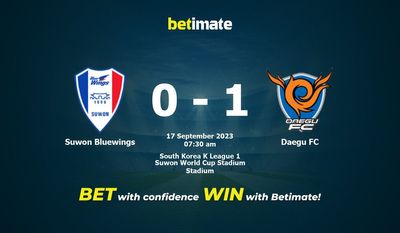 Suwon Bluewings vs Daegu FC Prognóstico, Odds e Dicas de Apostas 17/09/2023