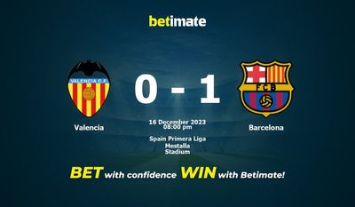 Prognóstico Valência x Barcelona, Odds e Dicas de Apostas 16/12/2023
