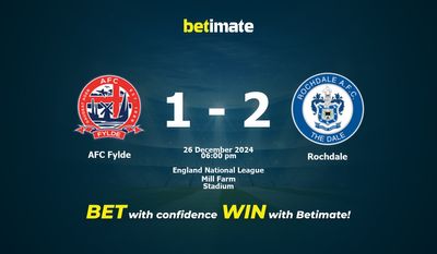 Прогнозы, коэффициенты и советы по ставкам на матч AFC Fylde — Rochdale 26.12.2024