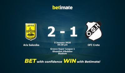 Прогнозы, коэффициенты и советы по ставкам на матч Арис Салоники против OFI Crete 01.05.2025