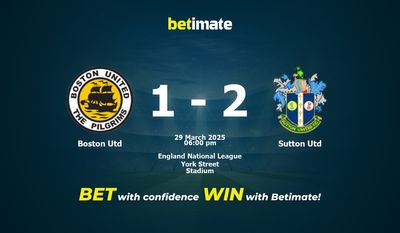 Boston Utd против Sutton Utd. Прогнозы, коэффициенты и советы по ставкам 29.03.2025