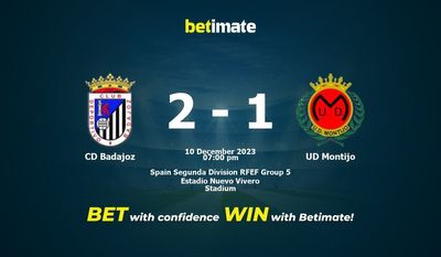 CD Badajoz vs UD Montijo Прогнозы, шансы и советы по ставкам на 10.12.2023