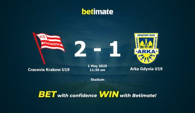 Краковия Краков U19 против Арка Гдыня U19 Прогнозы, шансы и советы по ставкам на 01.05.2025