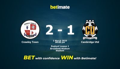 Прогнозы, коэффициенты и советы по ставкам на матч Crawley Town против Cambridge Utd 03/01/2025