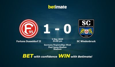 Прогнозы, коэффициенты и советы по ставкам на матч Fortuna Dusseldorf II — SC Wiedenbruck 05/03/2025