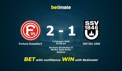 Прогнозы, коэффициенты и советы по ставкам на матч Fortuna Dusseldorf против SSV Ulm 1846 02/01/2025