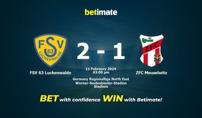 FSV 63 Luckenwalde vs ZFC Meuselwitz Прогнозы, шансы и советы по ставкам на 11.02.2024