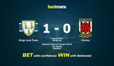 Прогнозы, коэффициенты и советы по ставкам на матч Kings Lynn Town против Chorley 04/05/2025
