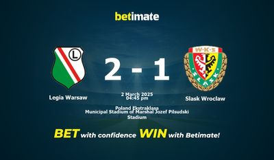 Legia Warsaw против Slask Wroclaw Прогноз, коэффициенты и советы по ставкам 03/02/2025