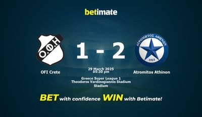 OFI Crete против Atromitos Athinon Прогноз, коэффициенты и советы по ставкам 29.03.2025
