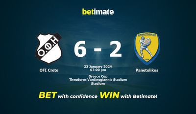 OFI Crete vs Панетоликос Прогнозы, коэффициенты и советы по ставкам на 23.01.2024