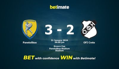 Панетоликос vs OFI Crete Прогнозы, коэффициенты и советы по ставкам на 31.01.2024