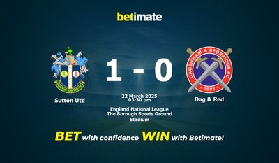 Sutton Utd против Dag & Red Прогноз, коэффициенты и советы по ставкам 22.03.2025