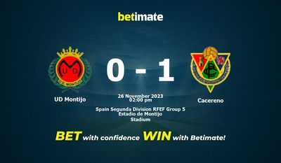 UD Montijo vs Cacereno Прогнозы, шансы и советы по ставкам на 26.11.2023