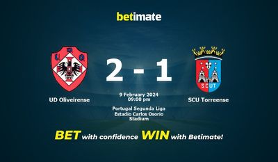 UD Oliveirense vs SCU Torreense Прогнозы, коэффициенты и советы по ставкам на 09.02.2024