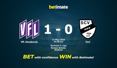 Прогнозы, коэффициенты и советы по ставкам на матч VfL Osnabruck — Verl 17.05.2025