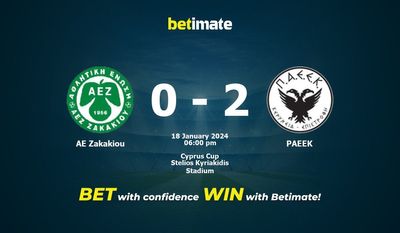 AE Zakakiou vs PAEEK förutsägelse, odds och bettingtips 2024-01-18