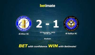 Al-Khor SC vs Al Sailiya SC Prognos, odds & Speltips 2023-12-15
