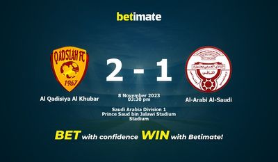 Al Qadisiya Al Khubar vs Al-Arabi Al-Saudi Förutsägelse, odds och speltips 2023-11-08