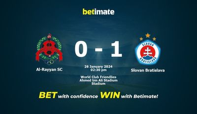 Al-Rayyan SC vs Slovan Bratislava Förutsägelse, odds och speltips 2024-01-26