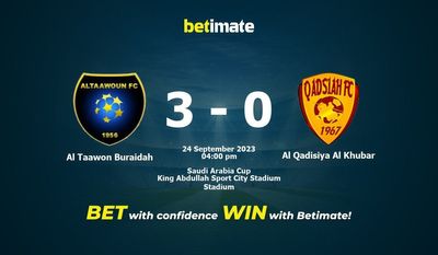 Al Taawon Buraidah vs Al Qadisiya Al Khubar Förutsägelse, odds och speltips 2023-09-24