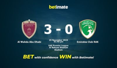 Al Wahda Abu Dhabi vs Emirates Club RAK förutsägelse, odds och speltips 2023-11-25
