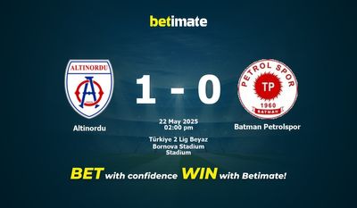 Altinordu vs Batman Petrolspor Förutsägelse, odds och speltips 22/05/2025