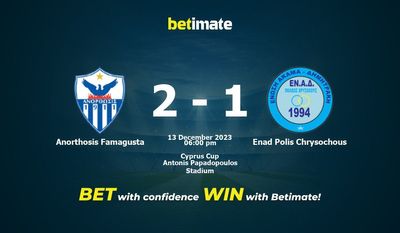 Anorthosis Famagusta vs Enad Polis Chrysochous förutsägelse, odds och vadslagning 2023-12-13