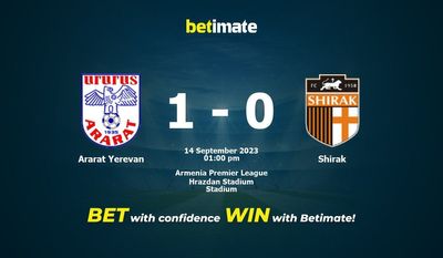 Ararat Yerevan vs Shirak Förutsägelse, odds och vadslagning 2023-09-14