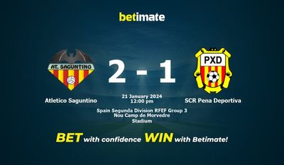 Atletico Saguntino vs SCR Pena Deportiva Förutsägelse, odds och speltips 2024-01-21