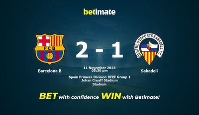 Barcelona B vs Sabadell Förutsägelse, odds och speltips 2023-11-11