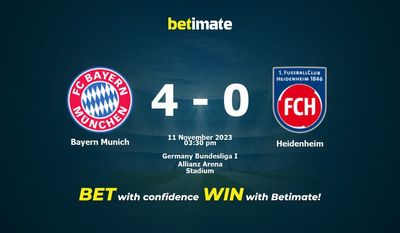 Bayern München vs Heidenheim Förutsägelse, odds och speltips 2023-11-11