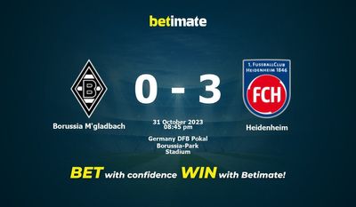 Borussia M'gladbach vs Heidenheim Förutsägelse, odds och speltips 2023-10-31