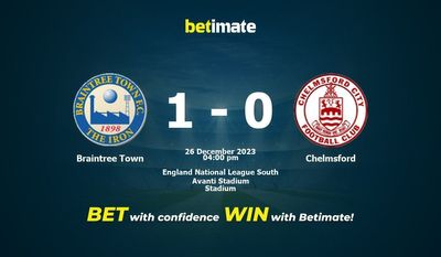 Braintree Town vs Chelmsford Förutsägelse, odds och speltips 2023-12-26