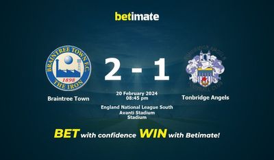 Braintree Town vs Tonbridge Angels förutsägelse, odds och speltips 2024-02-20