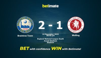 Braintree Town vs Welling förutsägelse, odds och vadslagning 2023-11-14