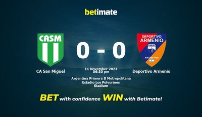 CA San Miguel vs Deportivo Armenio Förutsägelse, odds och speltips 2023-11-11