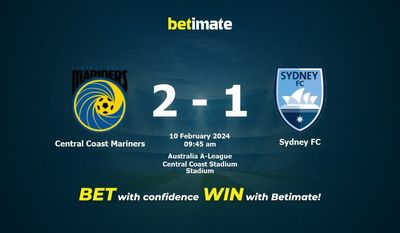 Central Coast Mariners vs Sydney FC Förutsägelse, odds och speltips 2024-10-02