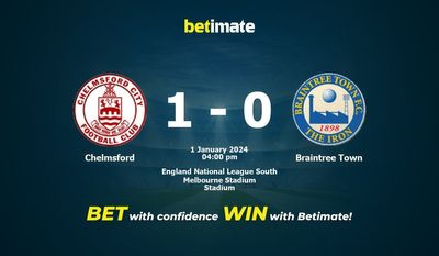 Chelmsford vs Braintree Town förutsägelse, odds och speltips 2024-01-01