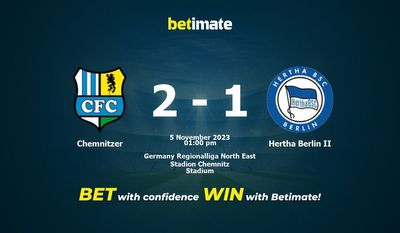 Chemnitzer vs Hertha Berlin II Förutsägelse, odds och speltips 2023-11-05