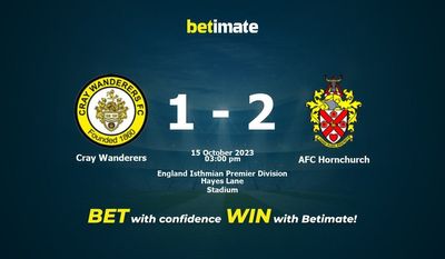 Cray Wanderers vs AFC Hornchurch förutsägelse, odds och vadslagning 2023-10-15