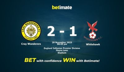 Cray Wanderers vs Whitehawk förutsägelse, odds och speltips 2023-11-29