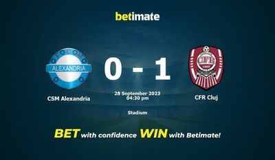CSM Alexandria vs CFR Cluj förutsägelse, odds och speltips 2023-09-28