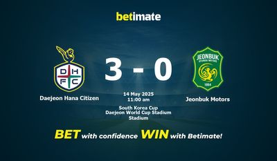 Daejeon Hana Citizen vs Jeonbuk Motors Förutsägelse, odds och speltips 14/05/2025