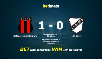 Defensores de Belgrano vs All Boys Förutsägelse, odds och vadslagning 2023-09-30