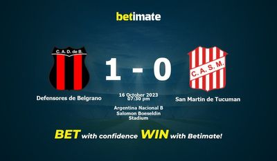 Defensores de Belgrano vs San Martin de Tucuman Förutsägelse, odds och vadslagning 2023-10-16